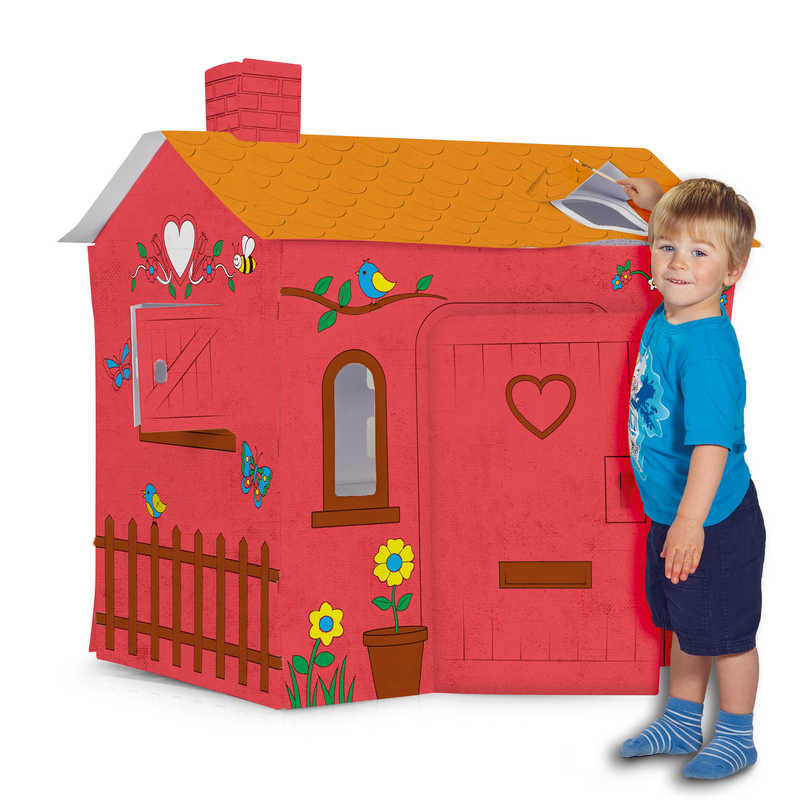 color your own cardboard playhouse